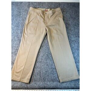 Lee Mens Slacks Size 36x29 XL Tan Custom Fit Dress Pants Office Casual Preppy